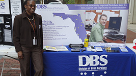 Tiffany Wilson at DBS information table