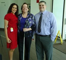 Photo of Monica Verra-Tirado, Bureau Chief Bureau of Exceptional Education Joyce Hildreth, Director, Division of Blind Services, and Alex Brown, Youth Advisor to Florida Youth Council