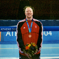 Donte Mickens at the 2004 Games in Greece, where the U.S. goalball team won a bronze medal