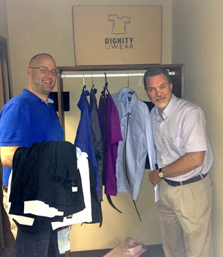 Dan O’Conner and Joshua Beran showing closet they created
